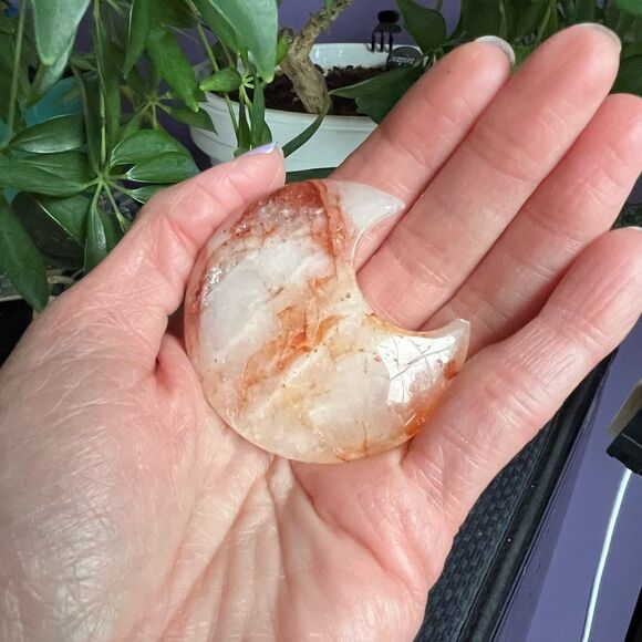 Fire Quartz Crystal Crescent Moon (6)‎ - Picture 2 of 11